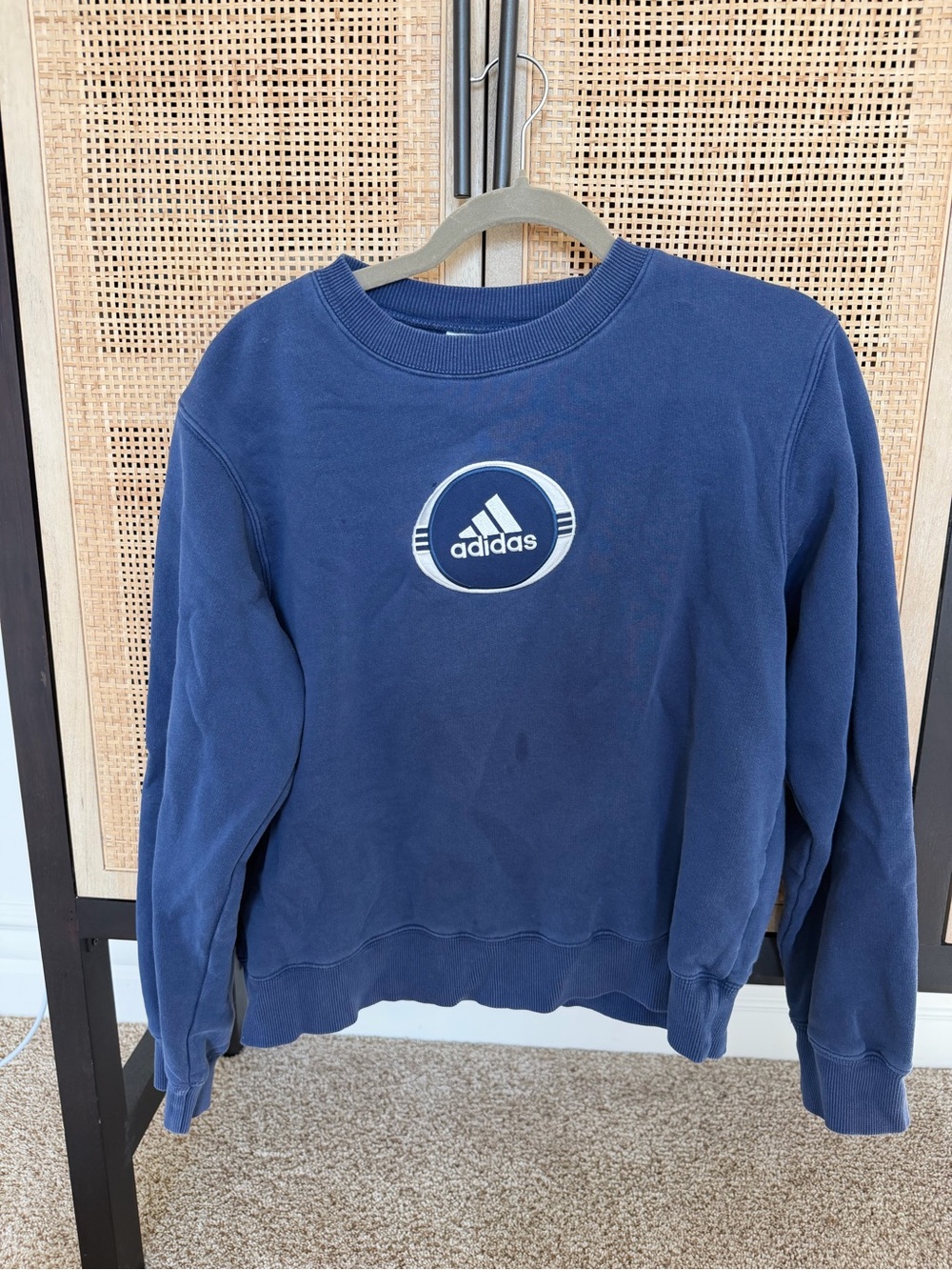 adidas Navy Crewneck Sweatshirt with Center Logo